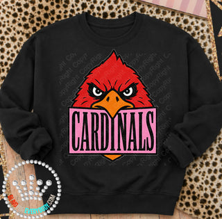 Cardinals Pink Placard Mascot Tee