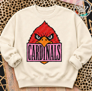 Cardinals Pink Placard Mascot Tee