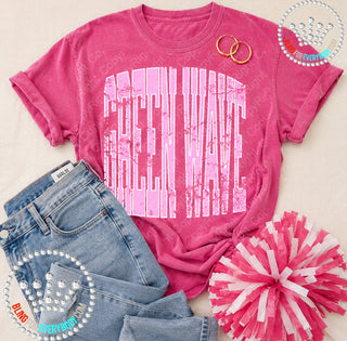 Green Waves Pink Out Tee