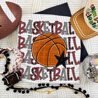 Basketball Stacked Crimson