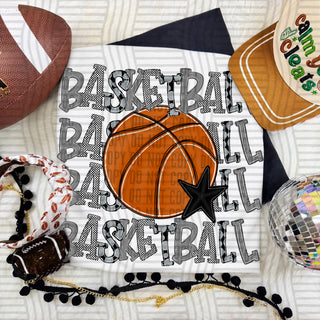 Basketball Stacked Grey