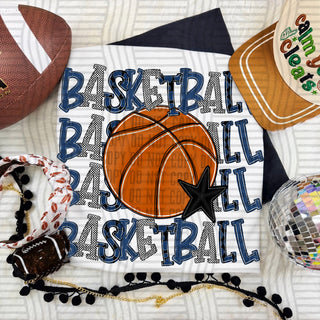 Basketball Stacked Navy