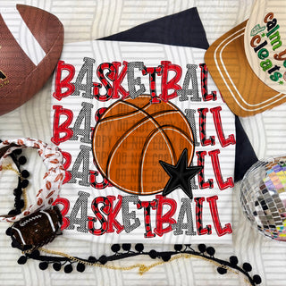 Basketball Stacked Red