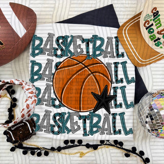Basketball Stacked Teal