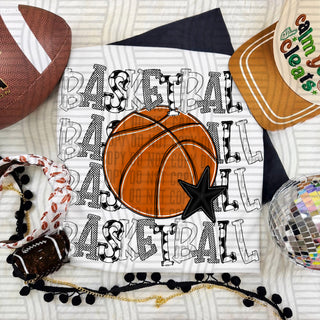 Basketball Stacked White