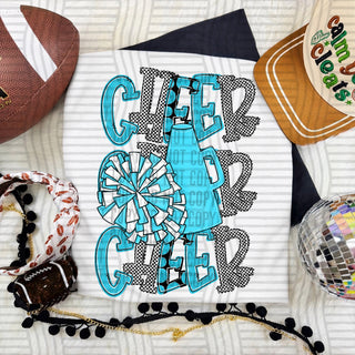 Cheer Stacked Bright Blue