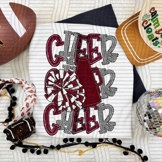 Cheer Stacked Maroon