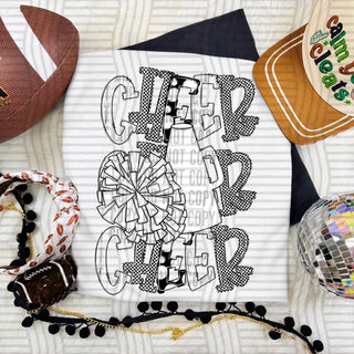 Cheer Stacked White