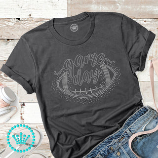 Game Day Script Silver Spangle Bling Unisex Short Sleeve Tee #11679