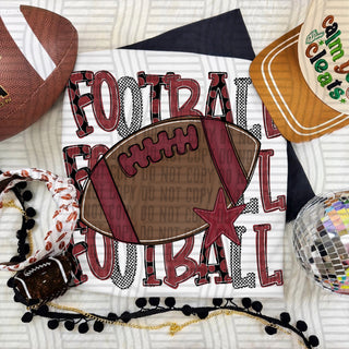 Football Triple Stacked Crimson