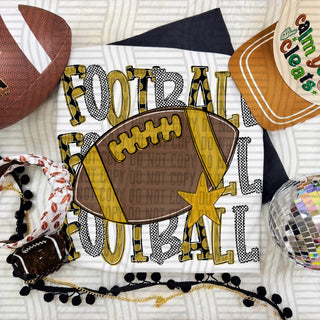 Football Triple Stacked Gold