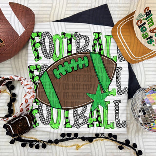 Football Triple Stacked Lime