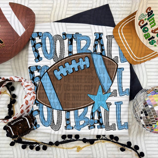 Football Triple Stacked Light Blue