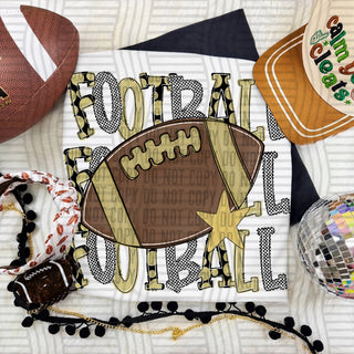 Football Triple Stacked Light Gold