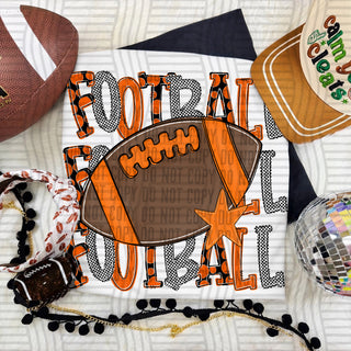 Football Triple Stacked Orange