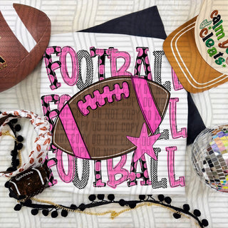 Football Triple Stacked Pink