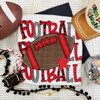 Football Triple Stacked Red