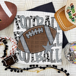 Football Triple Stacked Silver