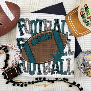 Football Triple Stacked Teal