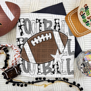 Football Triple Stacked White