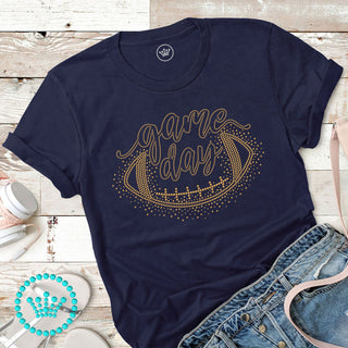 Game Day Script Gold Spangle Bling Unisex Short Sleeve Tee #11679
