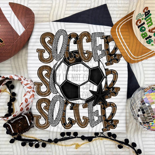 Soccer Stacked Brown
