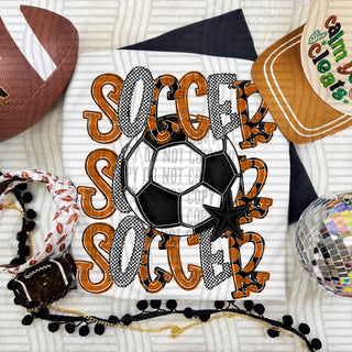 Soccer Stacked Burnt Orange