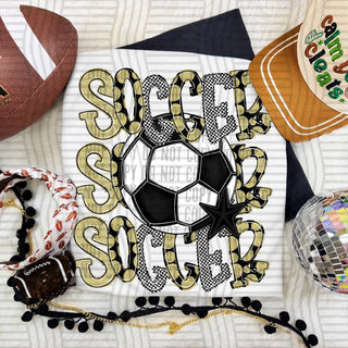 Soccer Stacked Light Gold