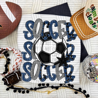 Soccer Stacked Navy
