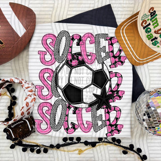 Soccer Stacked Pink