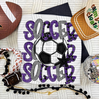 Soccer Stacked Purple