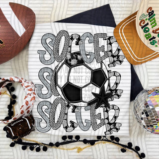 Soccer Stacked Silver