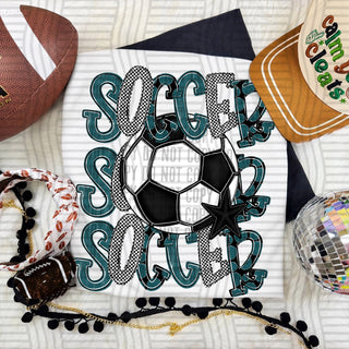 Soccer Stacked Teal