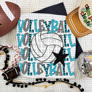 Volleyball Stack Bright Blue