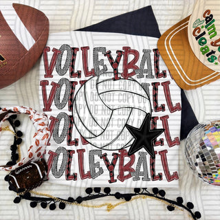 Volleyball Stack Crimson