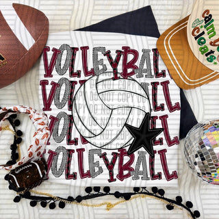 Volleyball Stack Maroon