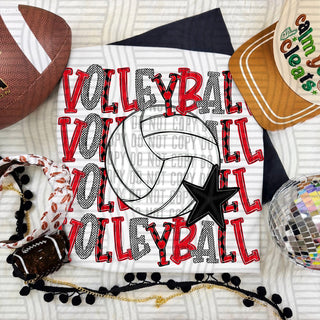 Volleyball Stack Red